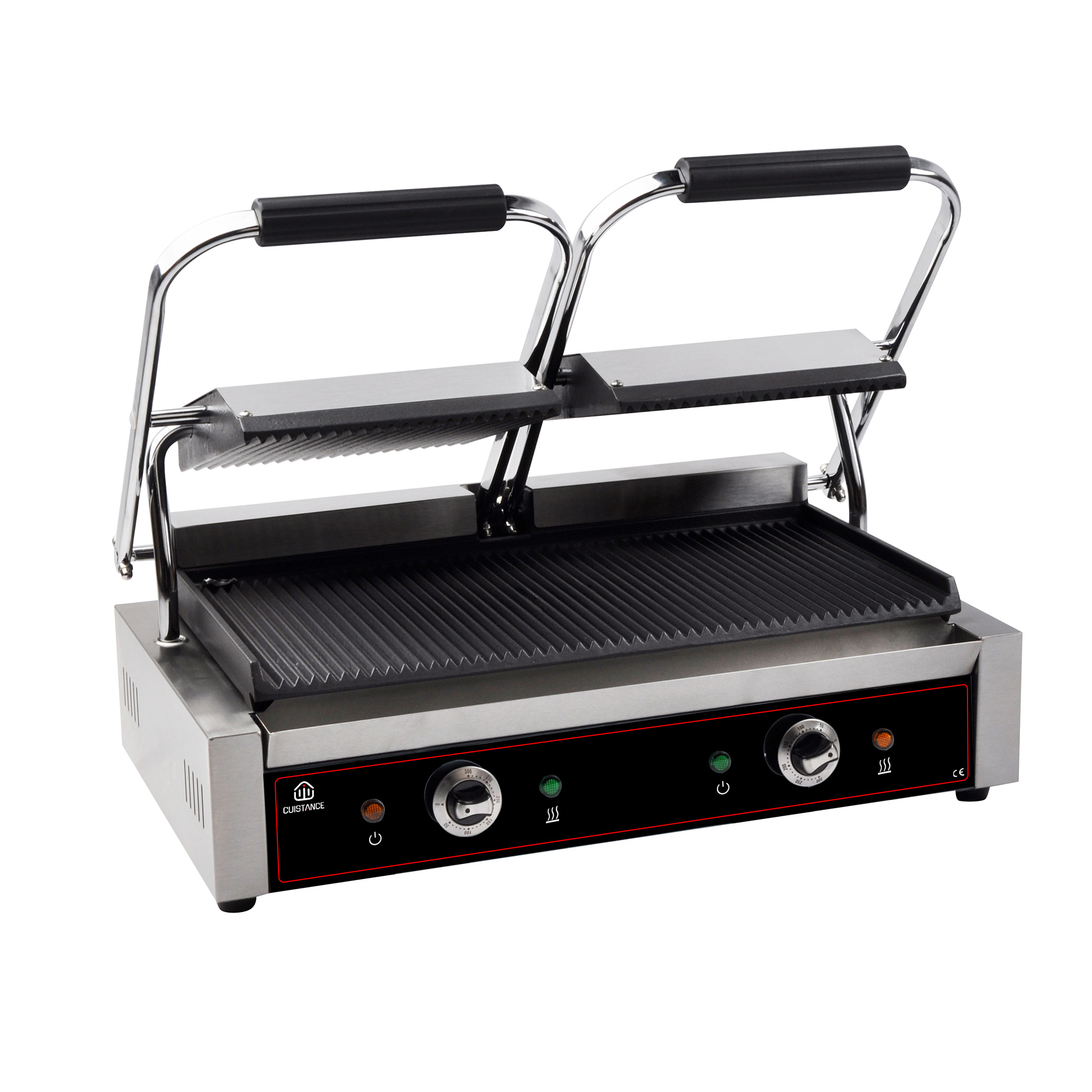 Grill Panini Double - Rainurée - 1,8 + 1,8 kw - 570x305x210 mm