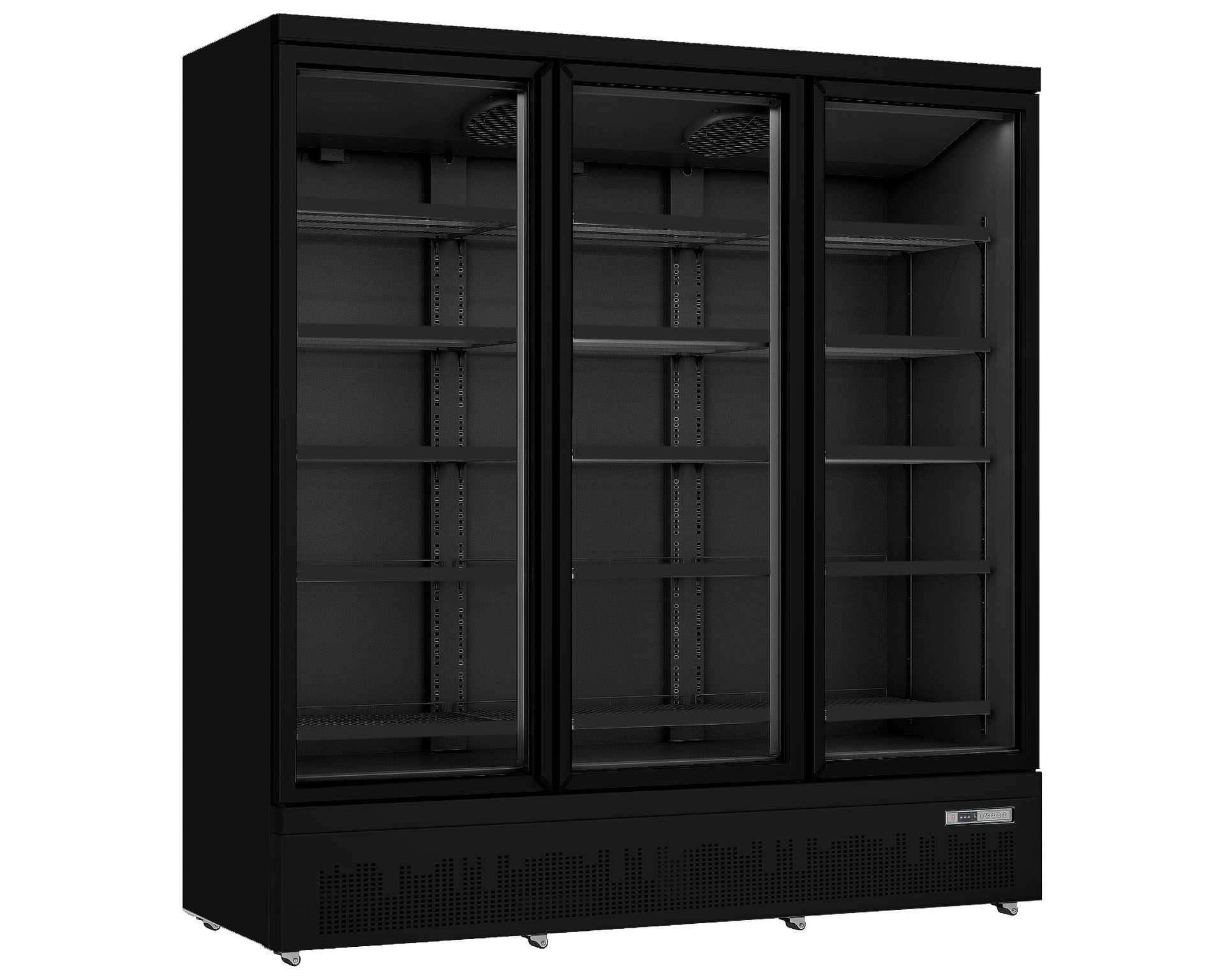 Display Kühlschrank schwarz - 3 Türen - Innenseite schwarz - 1246L