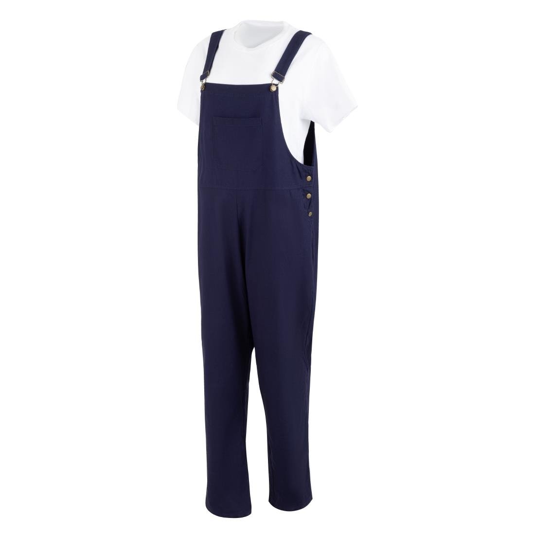 Salopette à plastron et bretelles en toile de coton Southside bleu marine L Salopette à plastron et bretelles en toile de coton Southside bleu marine L