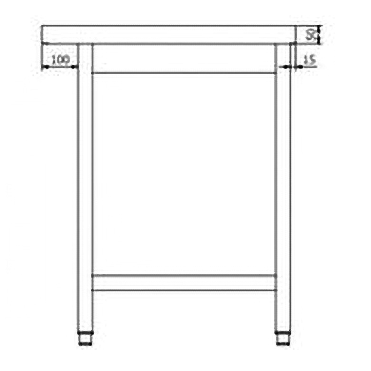 Afvoertafel PROFI 700 x 700 rechts voor HSM ECO, PROFI & HYPRO