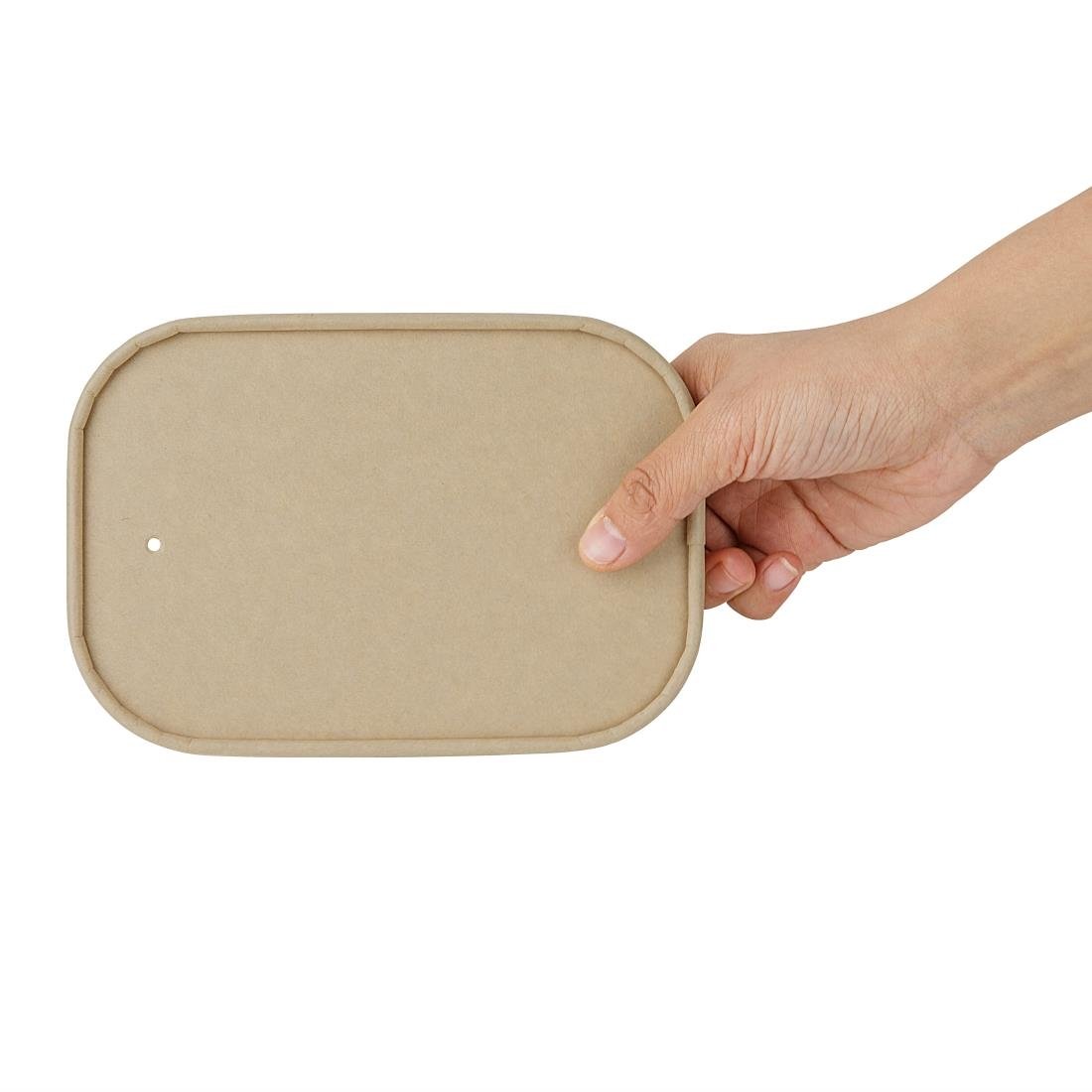Fiesta Recyclebare Papieren Deksel Voor Rechthoekige Containers (Verpakking Van 300)