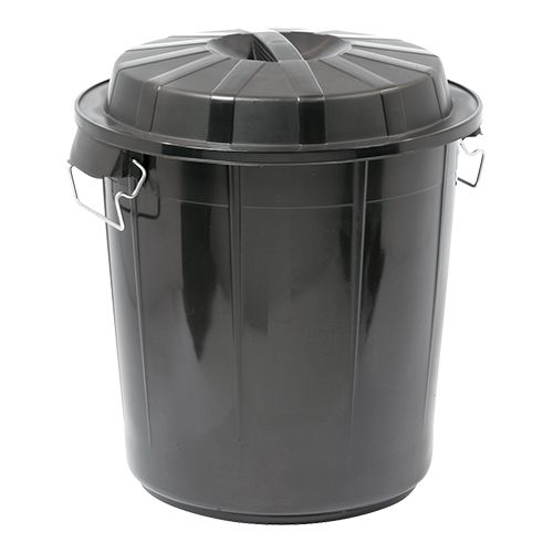 Abfallbehälter mit Deckel | Kunststoff | Schwarz | 50L