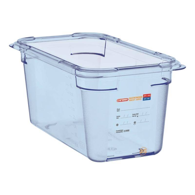 Voedselcontainer Blauw ABS - GN1/3 | 150mm Diep