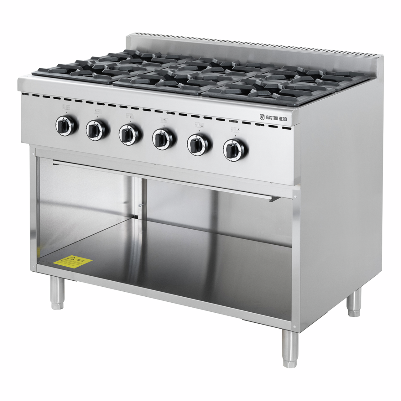 Gasfornuis ECO met open onderstel - 43,2 kW - 6 branders