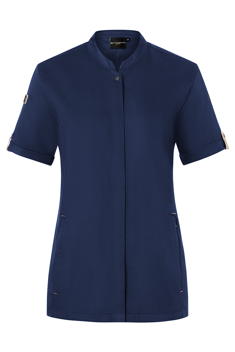 Veste de cuisine pour femme á manches courtes Green-Generation, en matériau durable, - Bleu Acier - 34