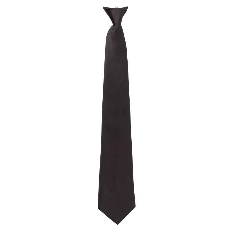 Cravate à Clip Noire - Polyester-Coton