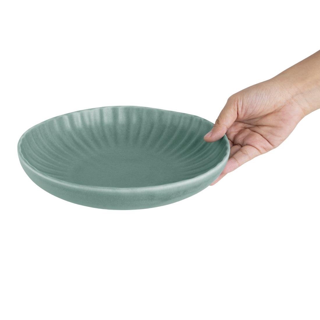 Assiettes calottes Olympia Corallite vertes 220mm (lot de 6)