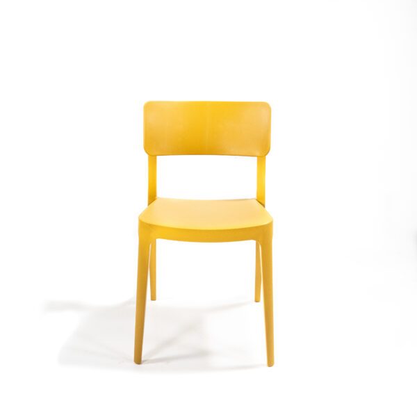 Wing chaise empilable en plastique, Jaune moutarde, 50918 