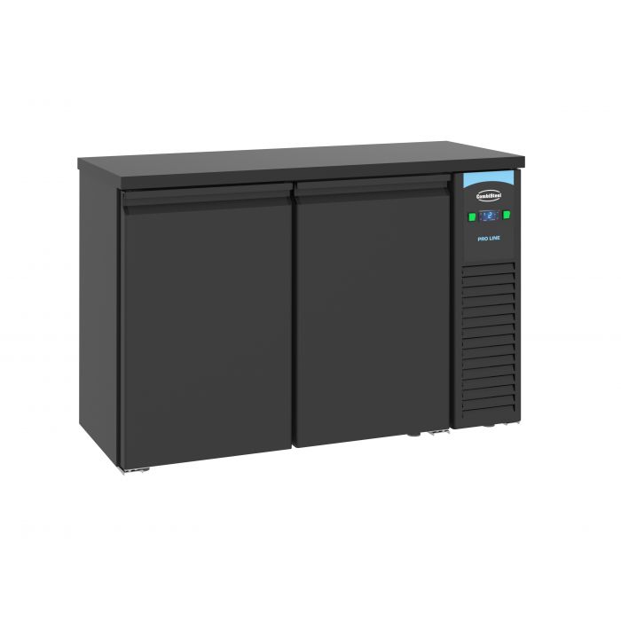 Barkoelkast Zwart - 2 Blinde Deuren - 320 Liter - 1380x550x(H)950mm
