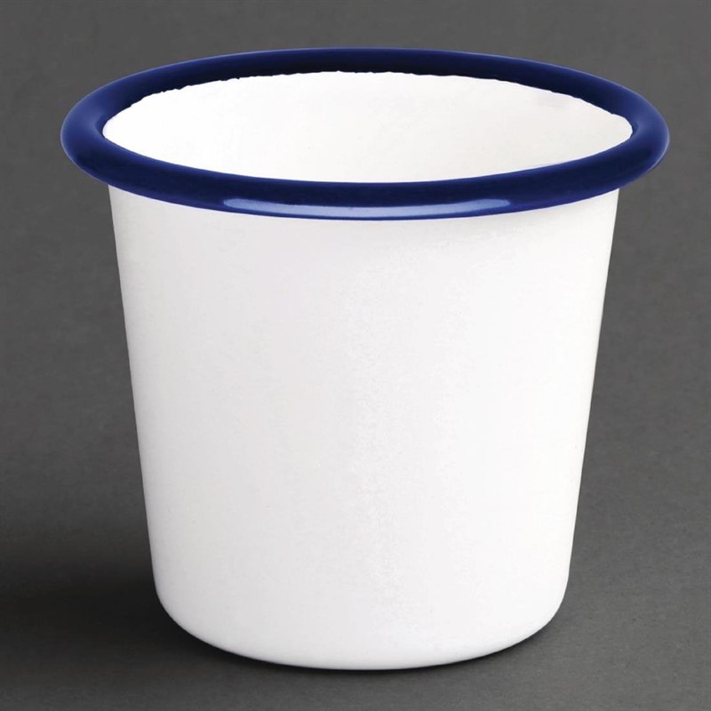 Olympia emaillierte Saucenbecher weiß-blau 11,4cl
