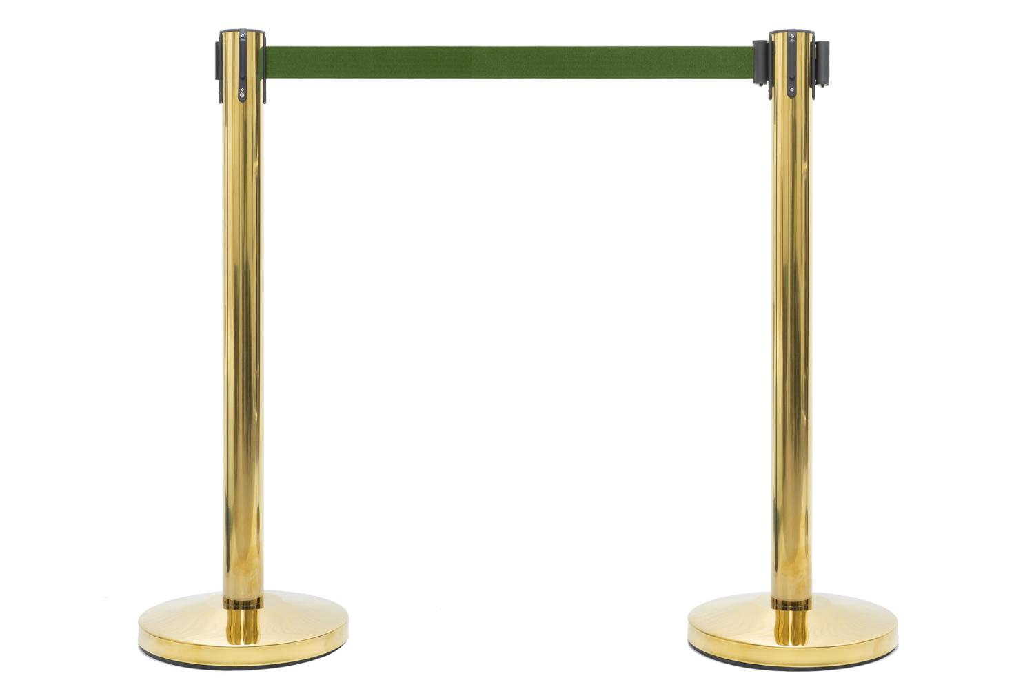 OUTLET - Messing Afzetpaal met Trekband Groen