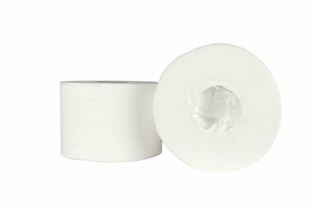 Toiletpapier zonder Kern | Coreless Jumbo | Cel 2 laags, 200m x 13,4cm | (ook Pallets) Prijs per 6 Rollen