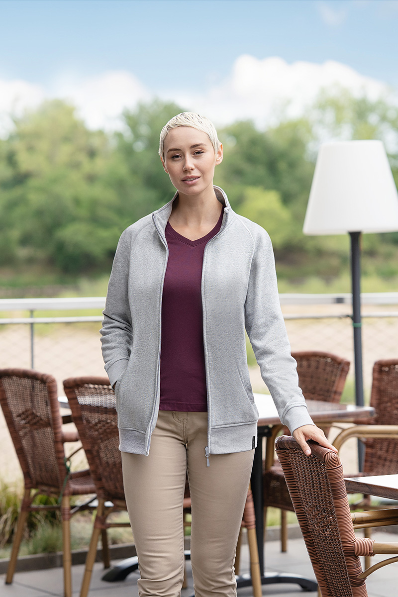 Veste en sweat de travail pour femme Soft-Face, en matière durable - Gris Platine Chiné - L
