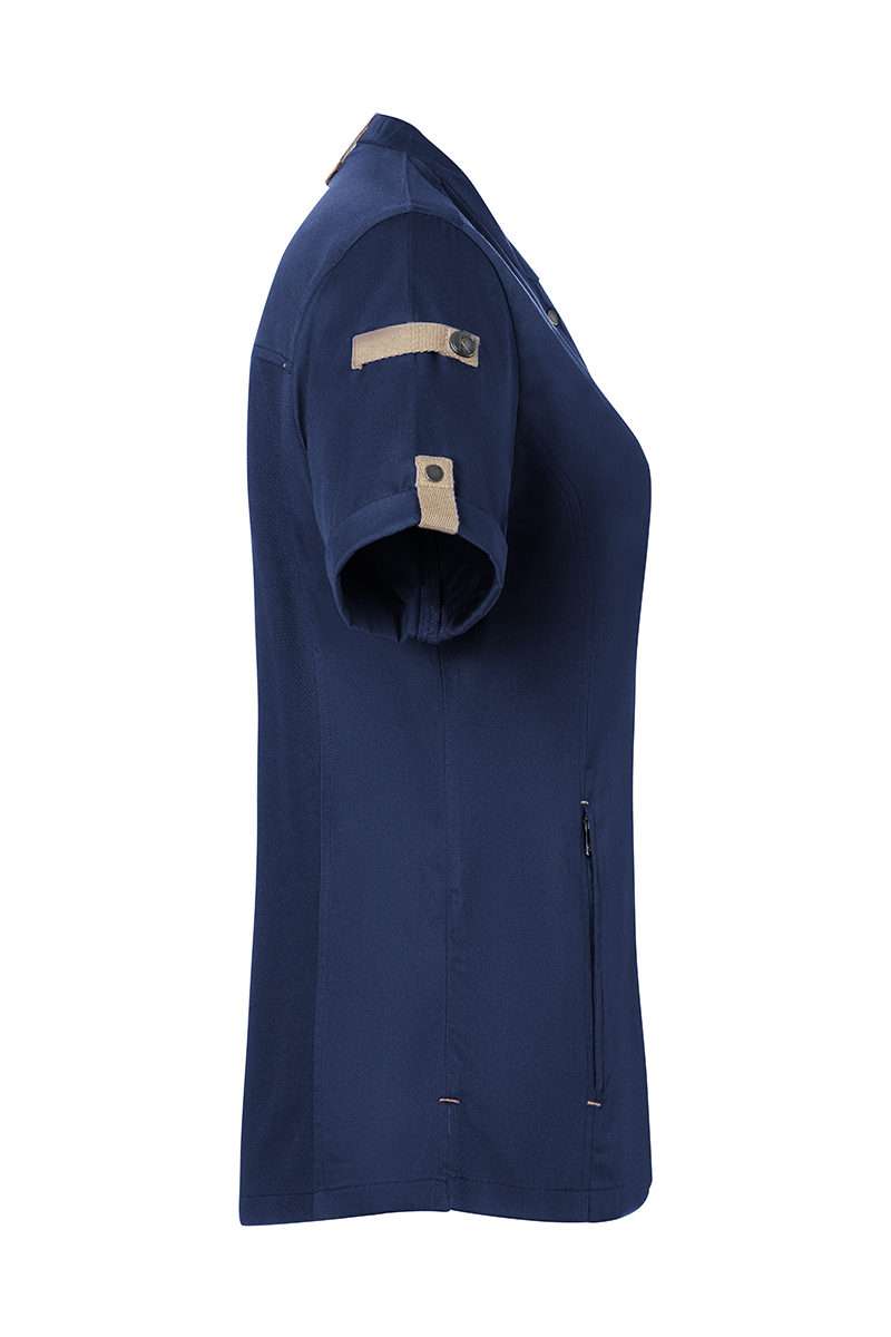 Veste de cuisine pour femme á manches courtes Green-Generation, en matériau durable, - Bleu Acier - 34