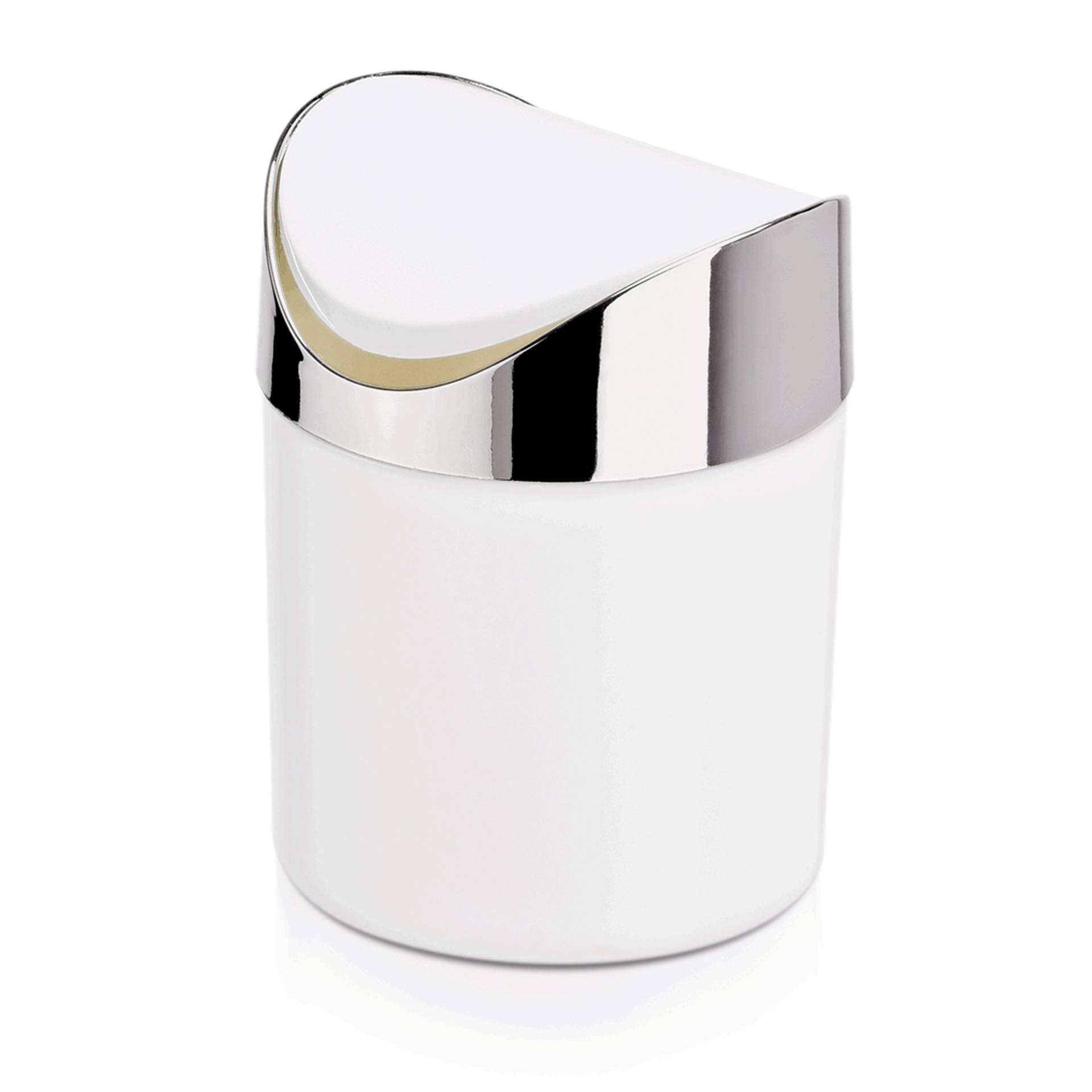 Récipient à restes de table, 1,2 L, Ø 12 cm, chromé, plastique