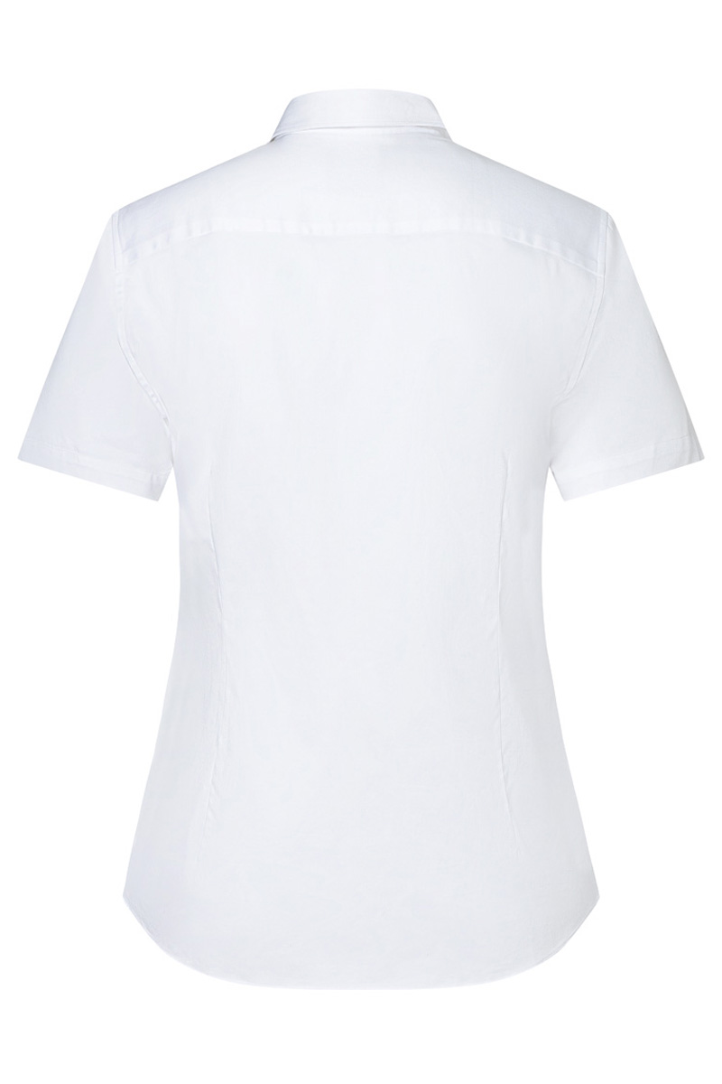 Chemisier pour femme à manches courtes Active-Stretch avec coupe légèrement cintrée - Blanc - 2XL