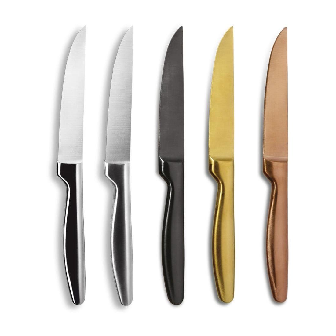Comas Boj Satin Gunmetal Couteau à steak (Boîte de 6)