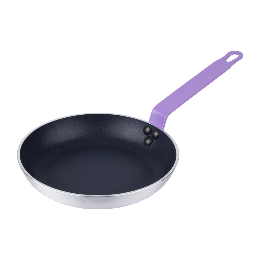 Poêle en aluminium antiadhésive Hygiplas Teflon Platinum Plus avec poignée violette 24cm