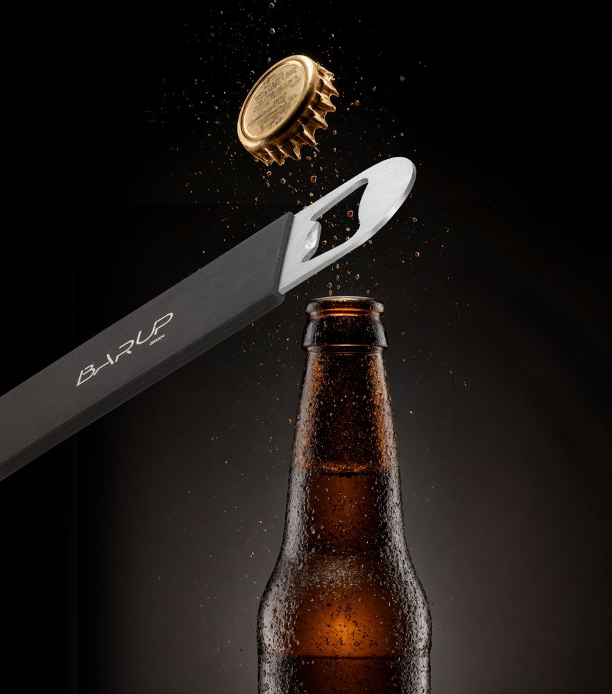 Flesopener - BarUp - Zwart - 180x40mm