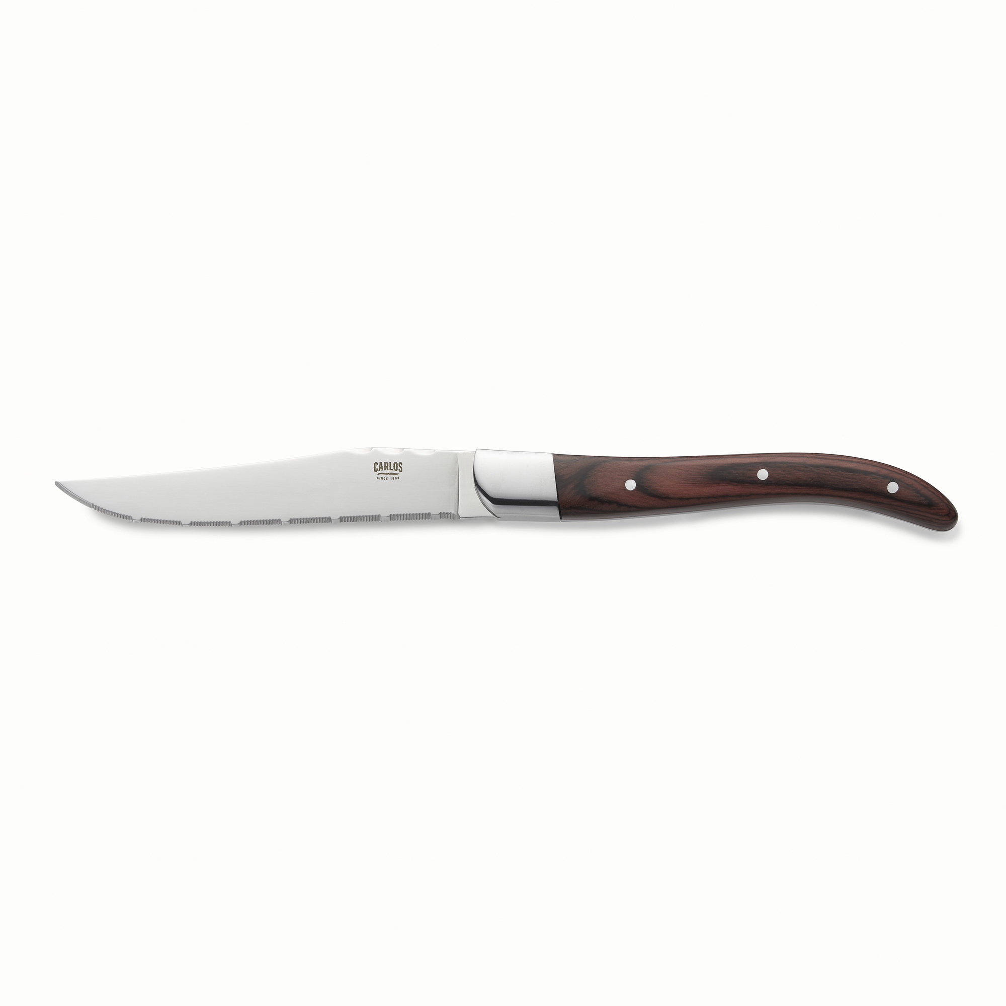 Steakmesser Set CARLOS - mit rotem Pakkaholzgriff - 23 cm - Set á 6 Stück