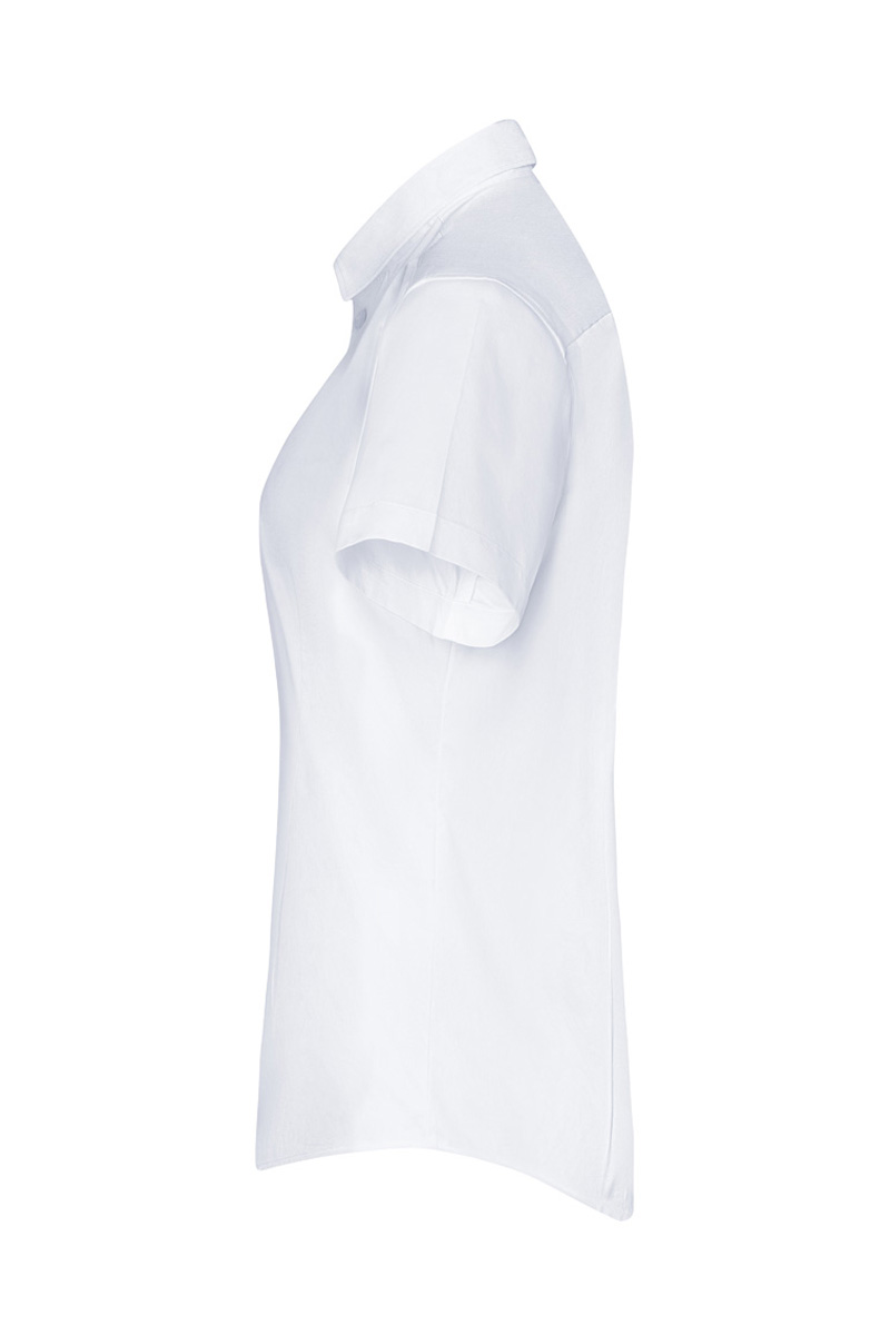 Kurzarm Damenbluse Active-Stretch in Slim-Fit - Weiß - XS