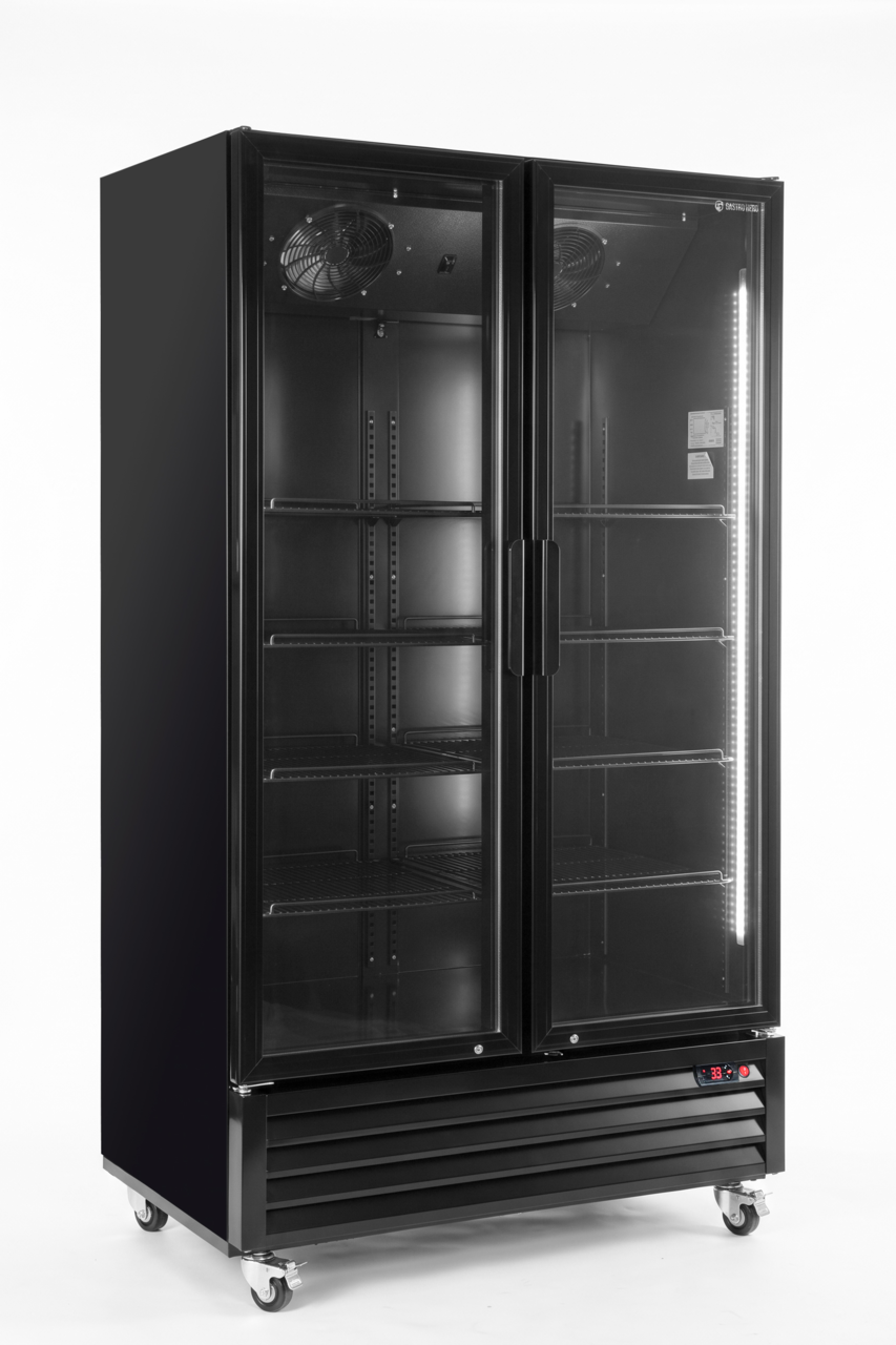 Drankenkoelkast ECO 1000 met klapdeuren | 984 Liter | 0 tot +10 °C | Zwart | Afsluitbaar