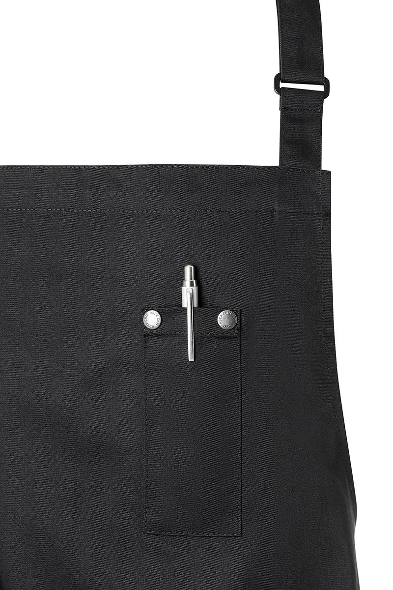 Latzschürze ROCK CHEF-Stage2 mit Schnalle und Taschen - Schwarz