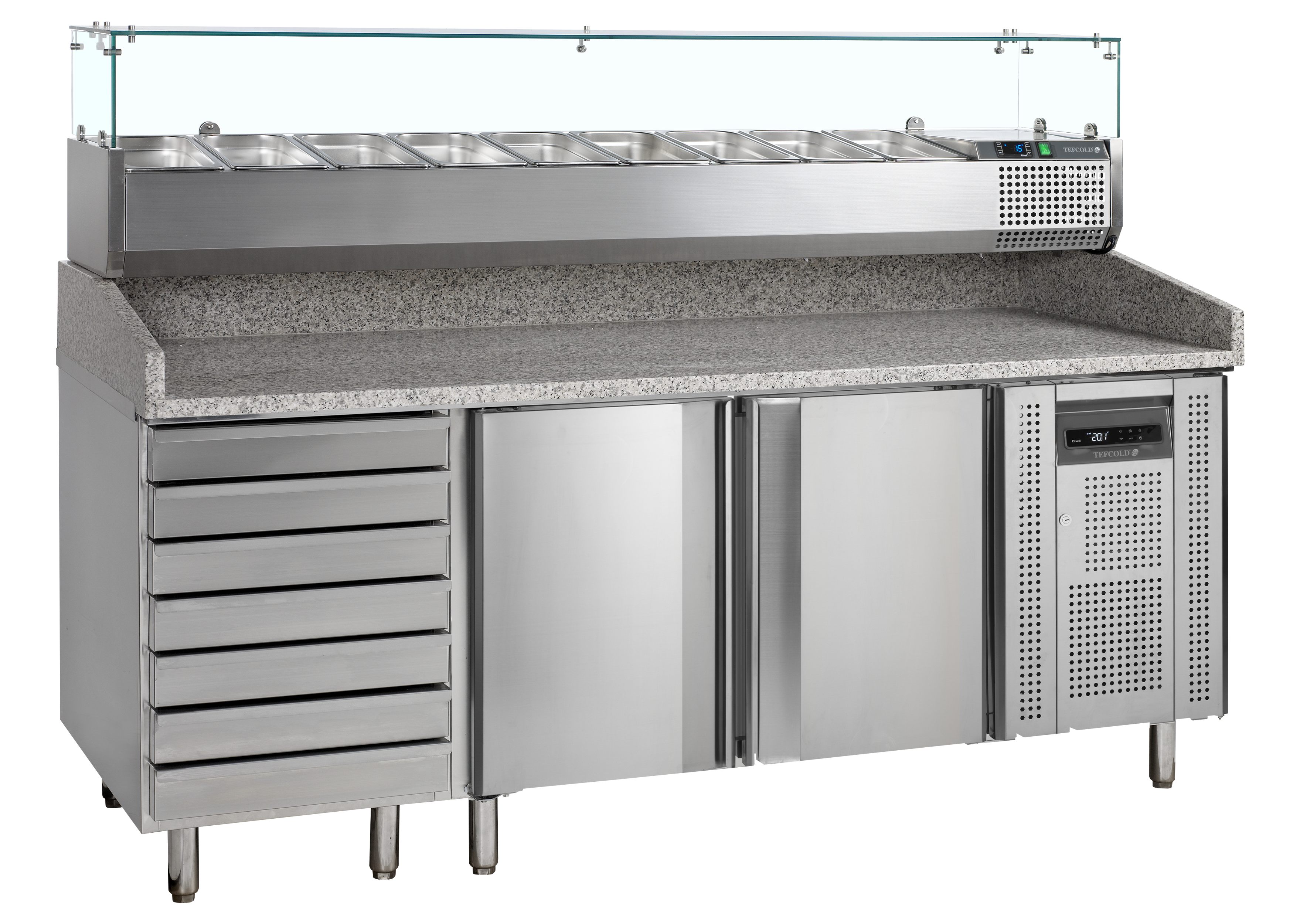 Table à pizza TEFCOLD avec système de refroidissement - PT1310 + VK38-200