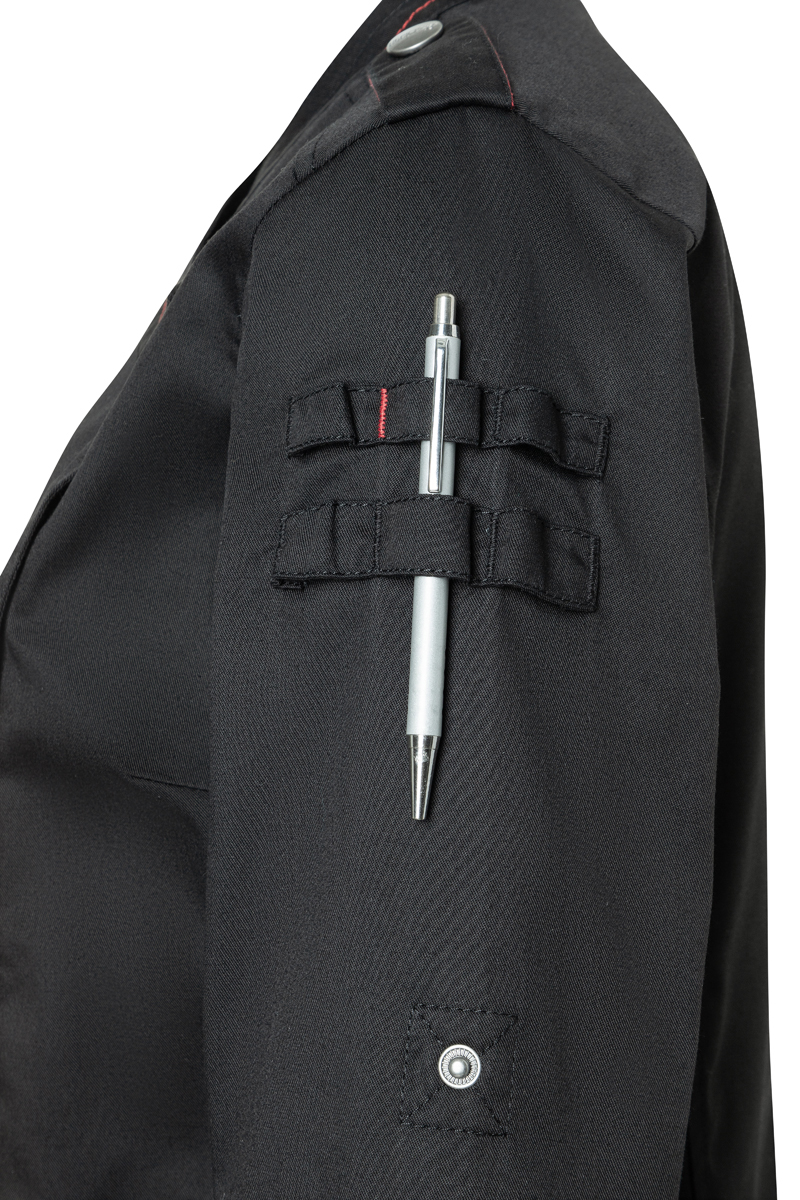 Langarm Damenkochjacke ROCK CHEF-Stage2 - Schwarz - 34