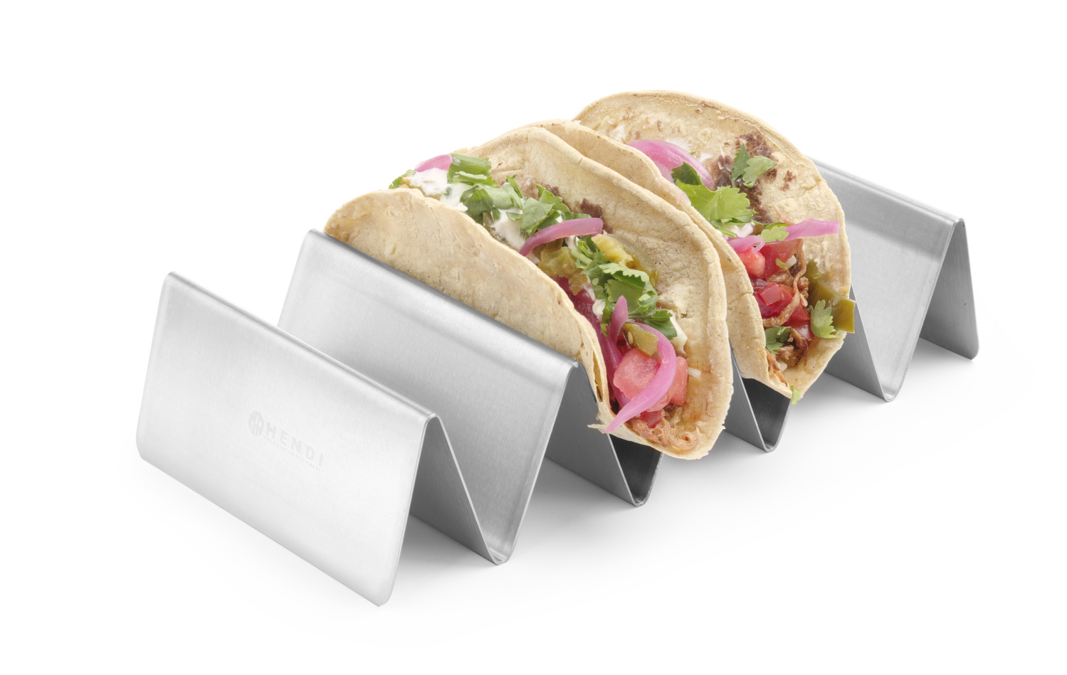 Support à tacos en acier inoxydable | 4 boîtes | 225x115x (H) 50mm