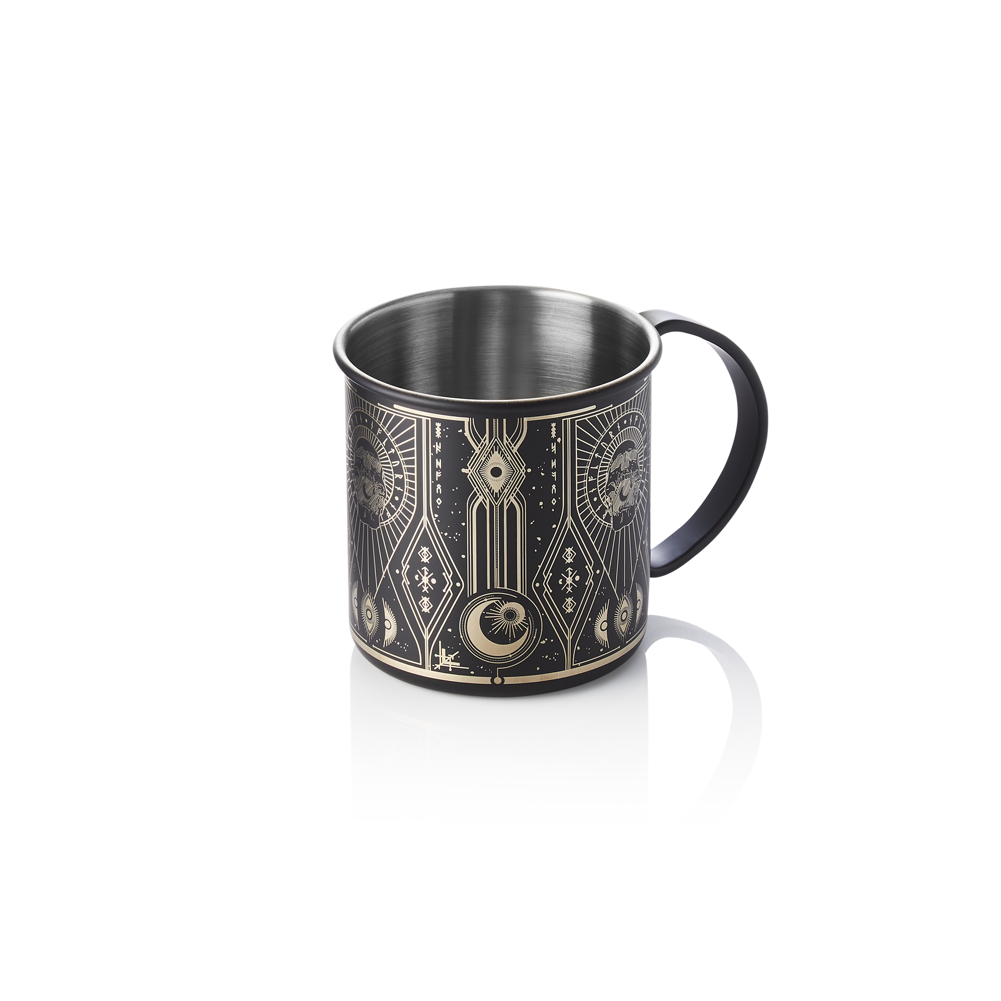 Moscow Mule Tattoo NOCTURN - 0,45 l - Ø 9 cm - hauteur 9 cm - noir - doré - acier chrome-nickel 18/8 