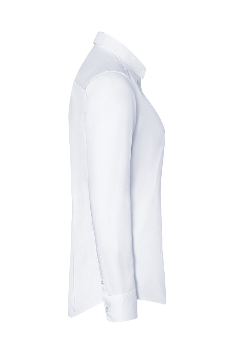 Chemisier pour femme à manches longues Active-Stretch avec coupe légèrement cintrée - Blanc - L