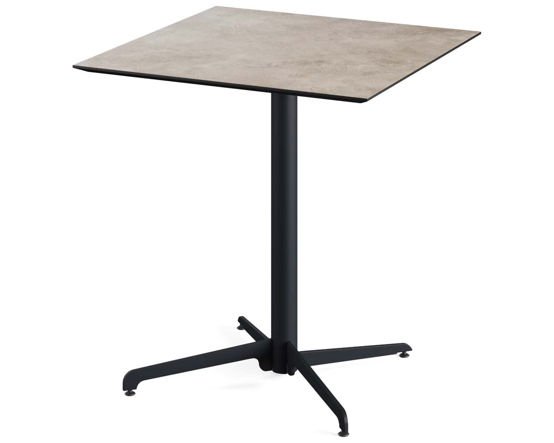 X Cross terrastafel zwart frame + Moonstone HPL tafelblad tafelblad 70x70cm