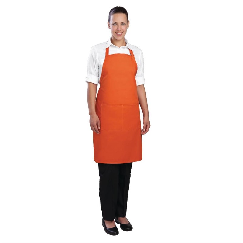 Chef Works Verstelbaar Halterschort met Zakken 85 x 60cm Unisex oranje