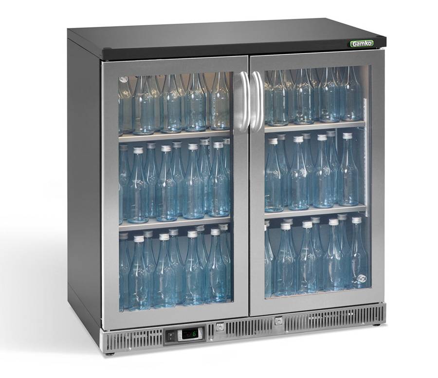 Flaschenkühlung 2-Türig Chrom | Gamko LG2 / 250GCS84 Maxiglas 250L | Kapptüren | 900x536x850mm