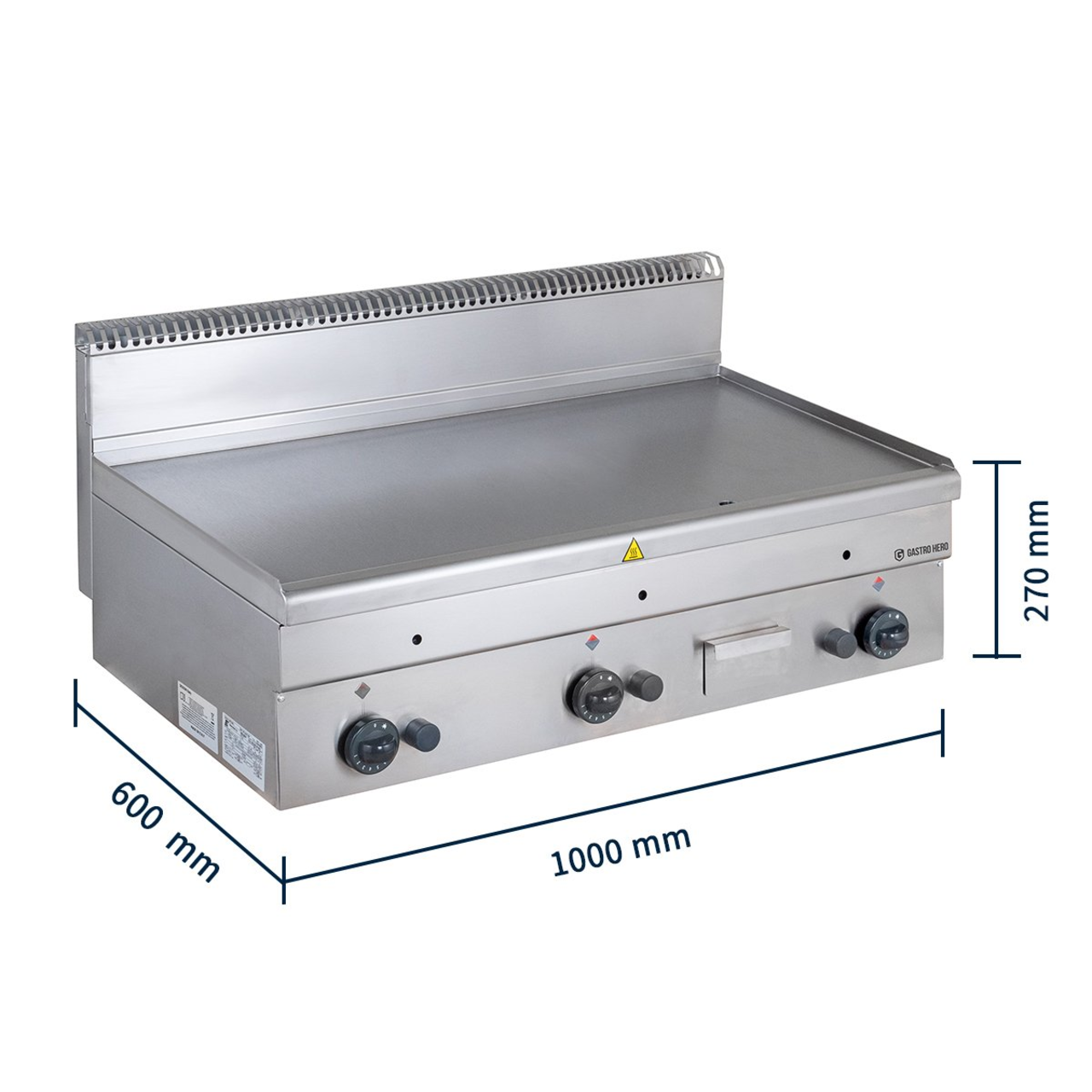 Gasgrillplaat Serie 600 - 100/60 - gladde - tafelmodel - 15,3 kW
