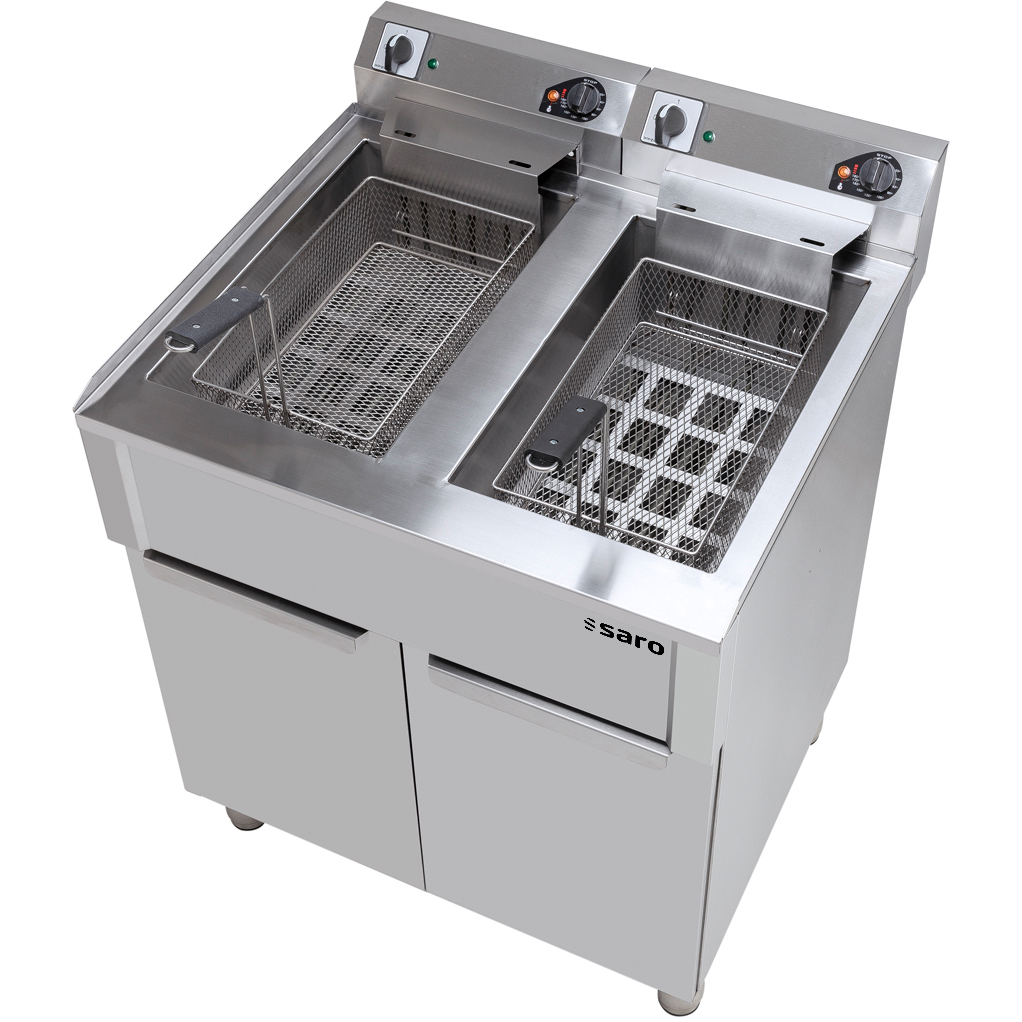 Friteuse électrique SARO 20+20 litres, modèle BRAGA