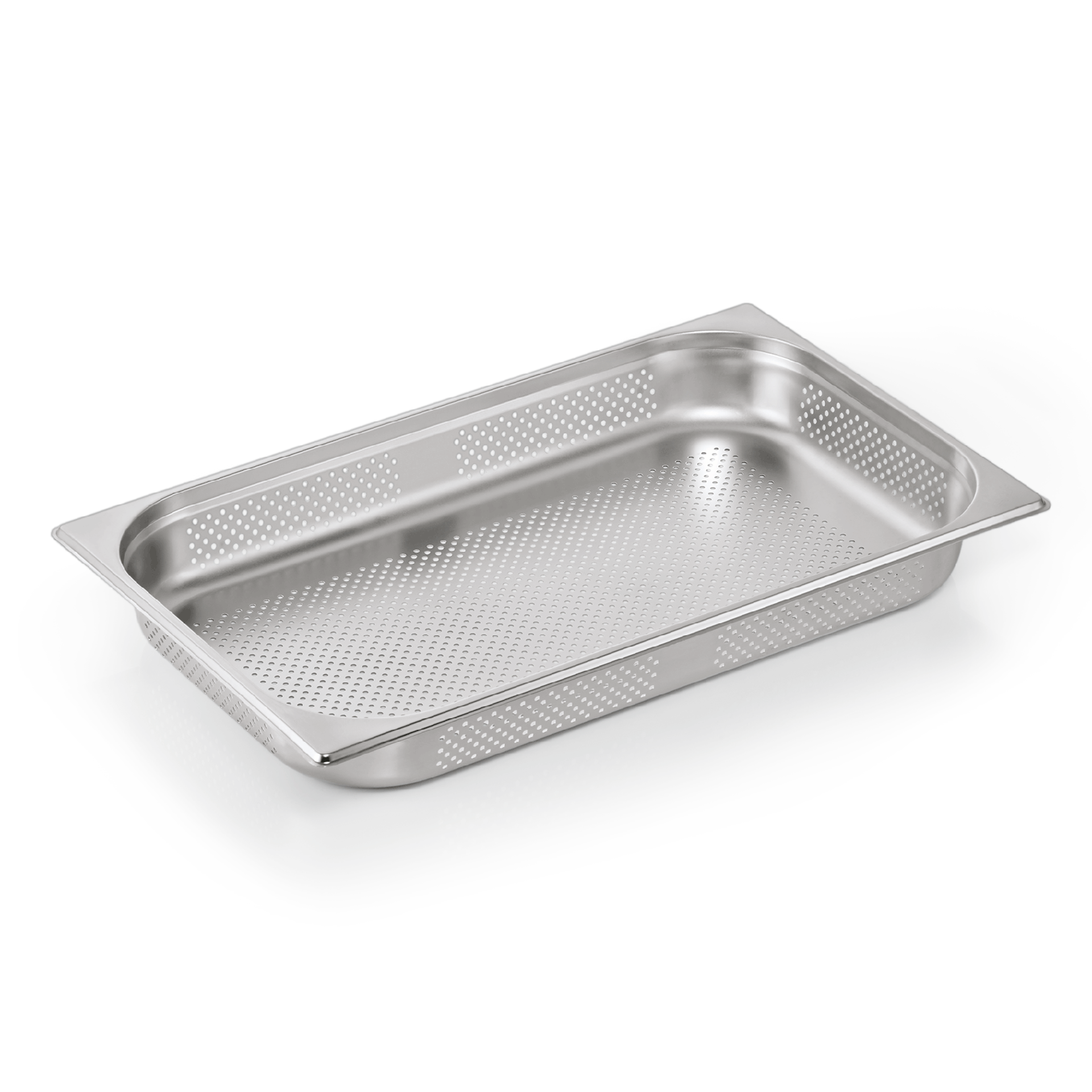 GN-containerenset GN ESSENTIALS 1/1-065 mm, zij- en bodemgaten, set van 6 stuks, roestvrij staal