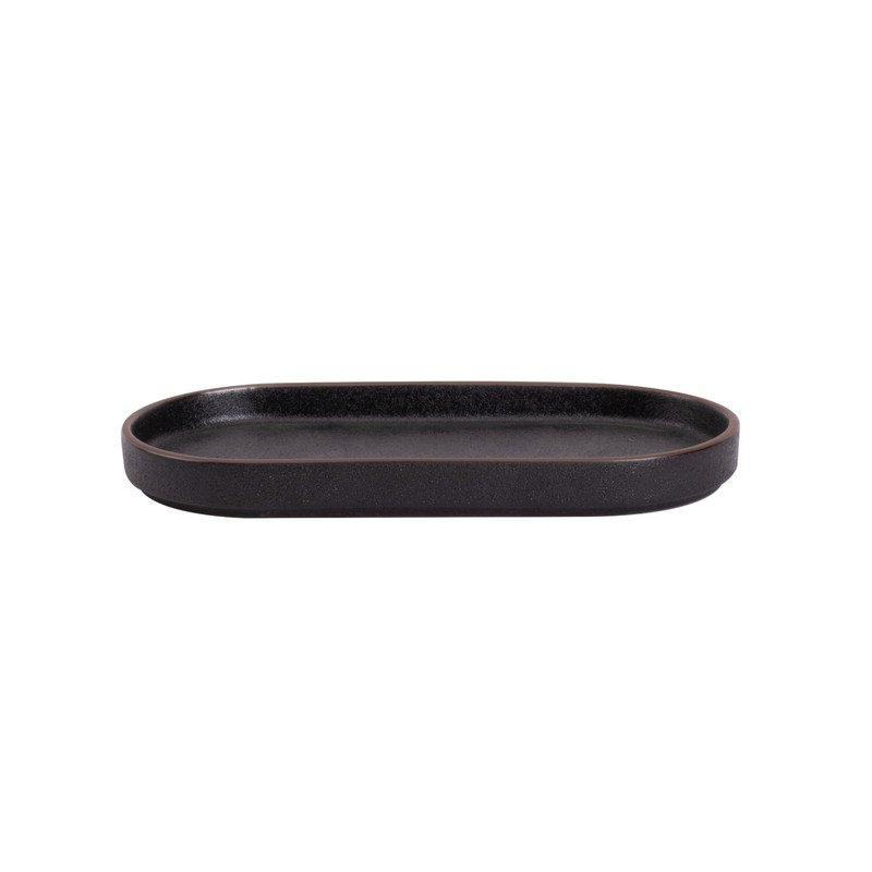 Bord Ovaal Cafe Noir 22 x 11 cm Zwart Porselein