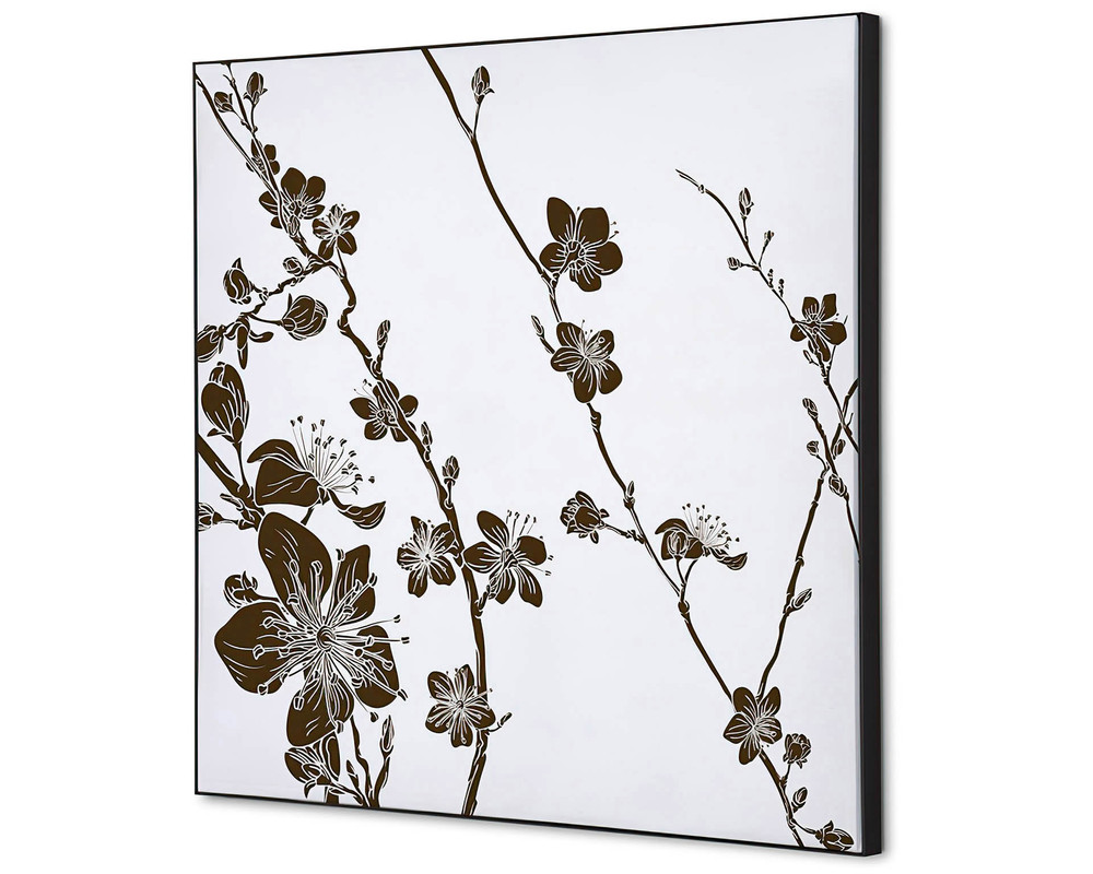 Wanddecoratie Japanse bloesem bruin - 400x400mm