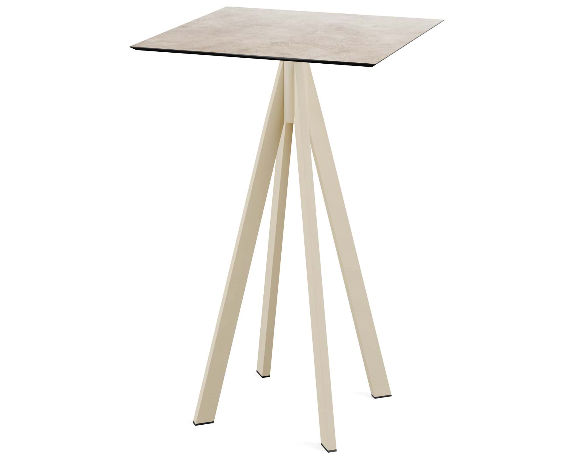Table de bar Infinity piètement sable + plateau HPL Moonstone 70x70cm