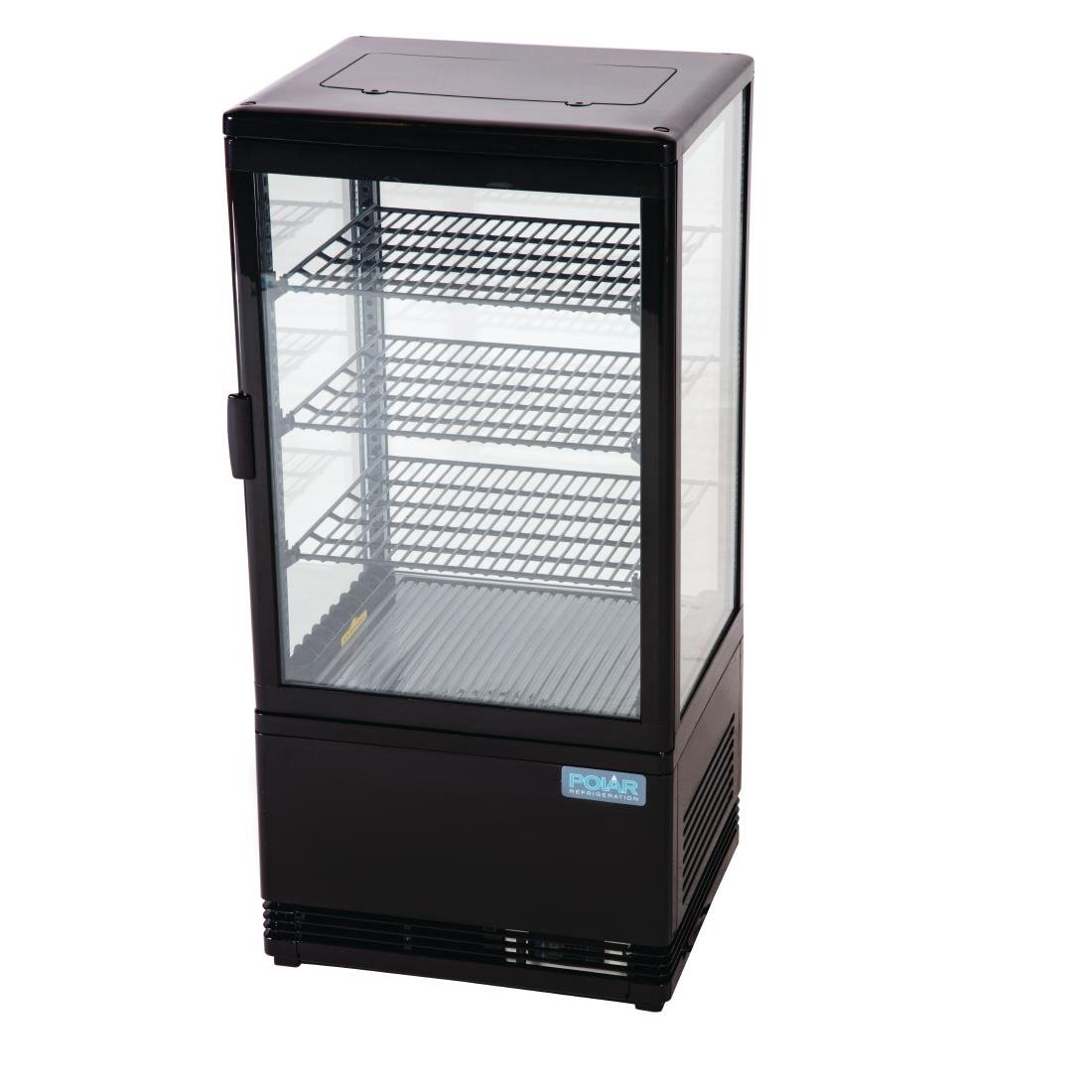 Polar C-Serie Energieeffizienter Display-Kühlschrank Schwarz 68Ltr