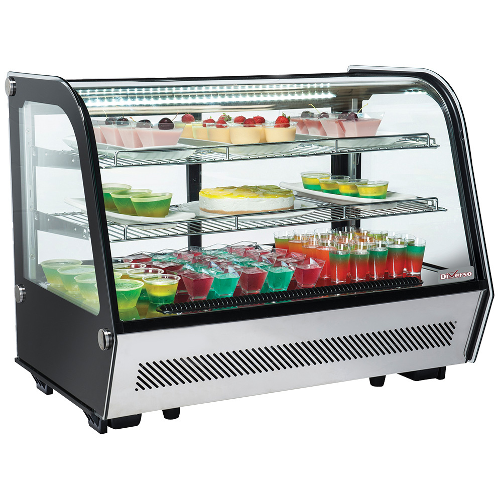 Tischkühlvitrine, 3 Ebenen, gewölbtes Glas