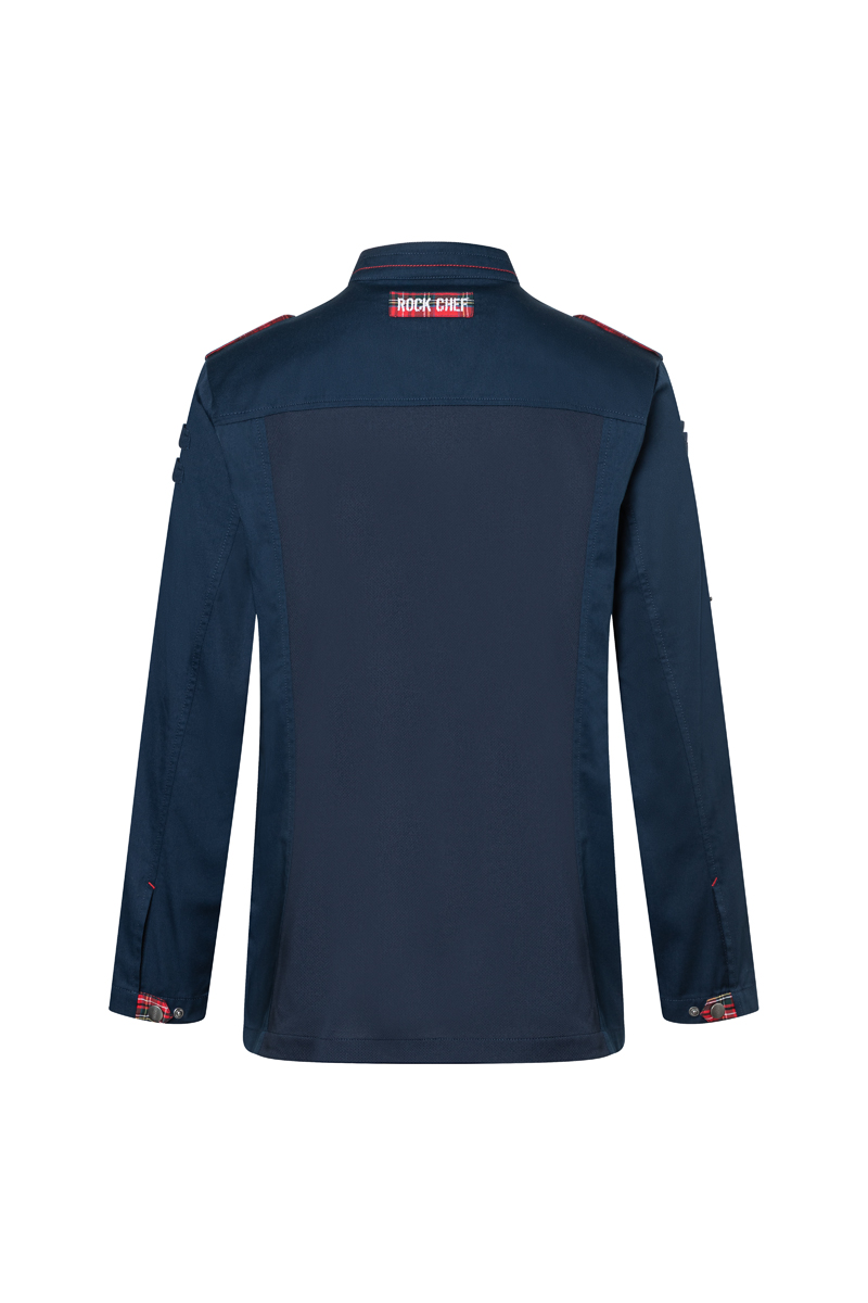 Veste de cuisine à manches longues pour homme ROCK CHEF-Stage2, en matière durable - Bleu Acier - 46