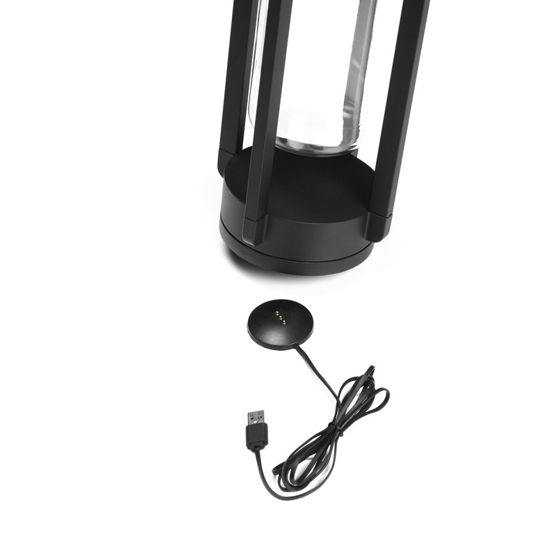 Otranto mat zwart - LED buitenlamp -USB oplaadbaar - 44x15cm