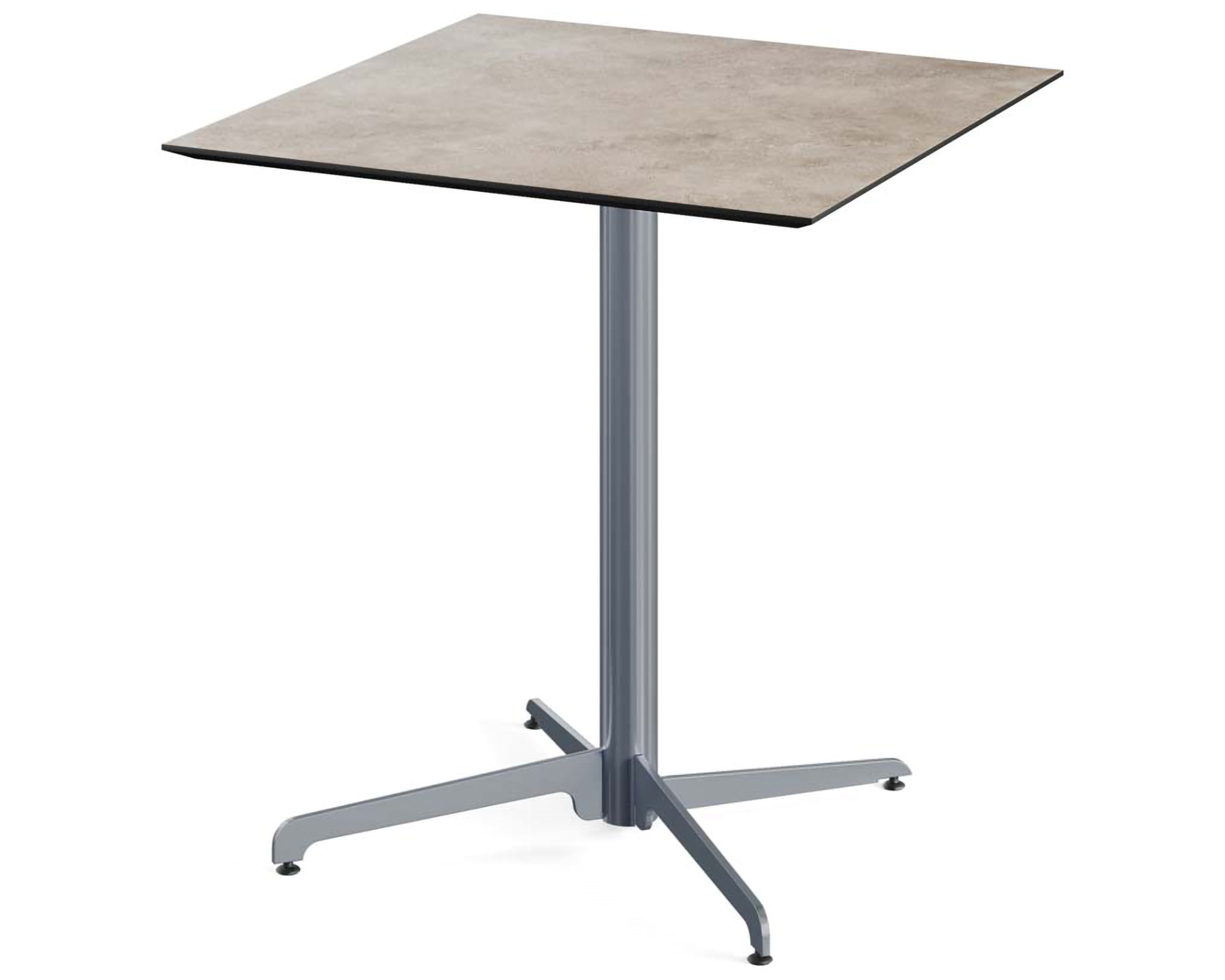 X Cross terrastafel grijs frame + Moonstone HPL tafelblad tafelblad 70x70cm