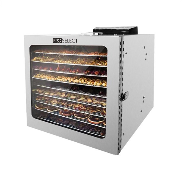 Voedseldroger 10 Racks – RVS – 30–90°C – 1000W (ProSelect)