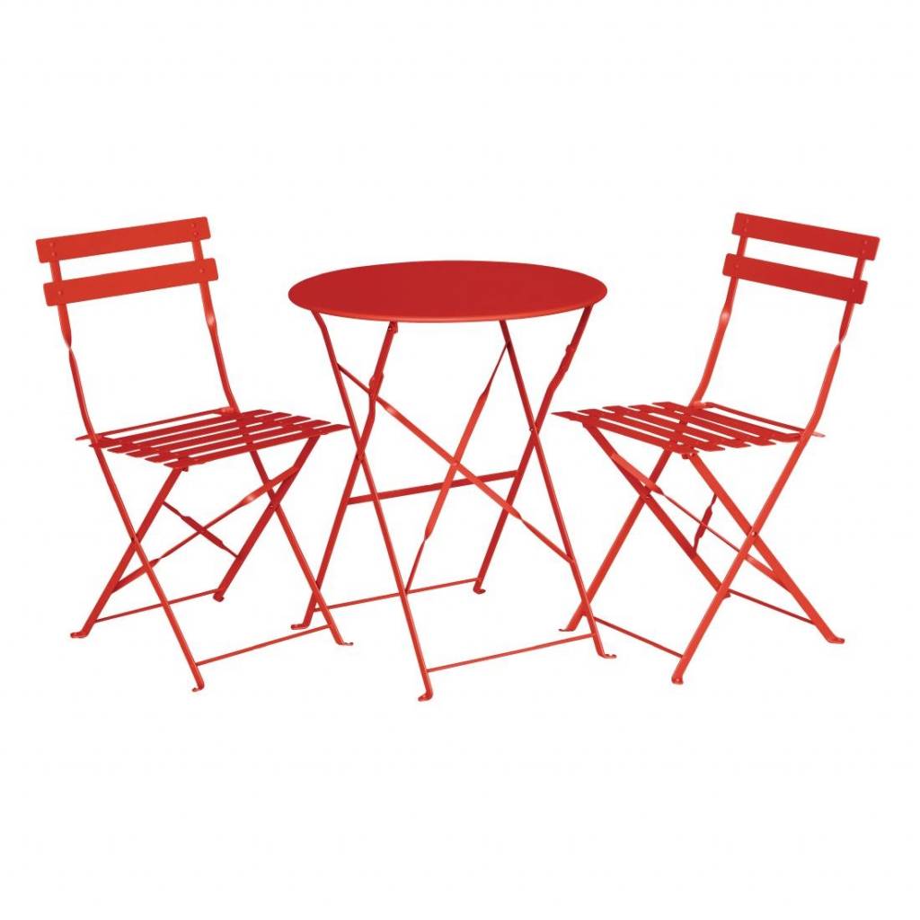 Chaise pliante rouge - Acier - 2 pcs