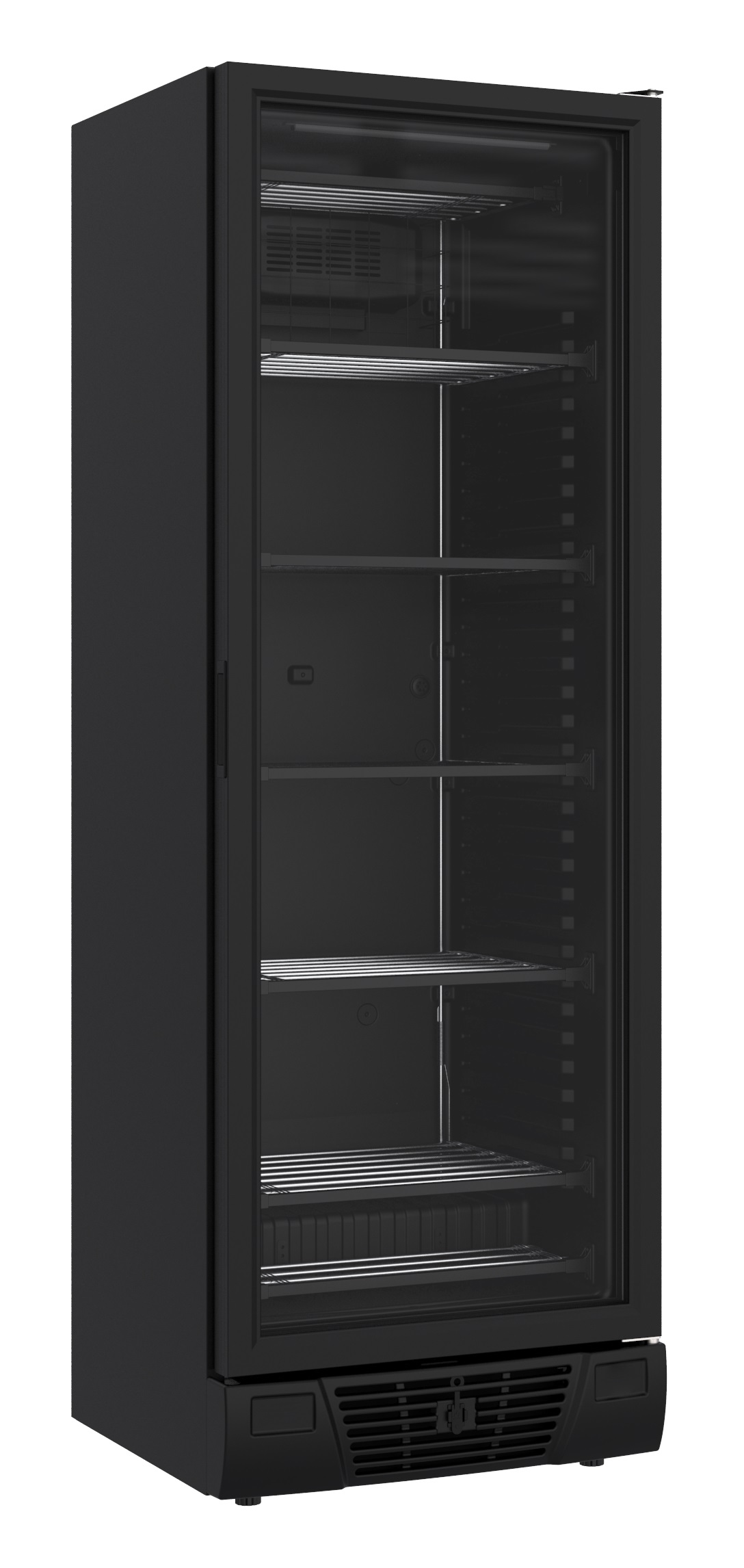 Tiefkühlschrank mit Glastür Schwarz 382L | 640x670x(H)1875mm