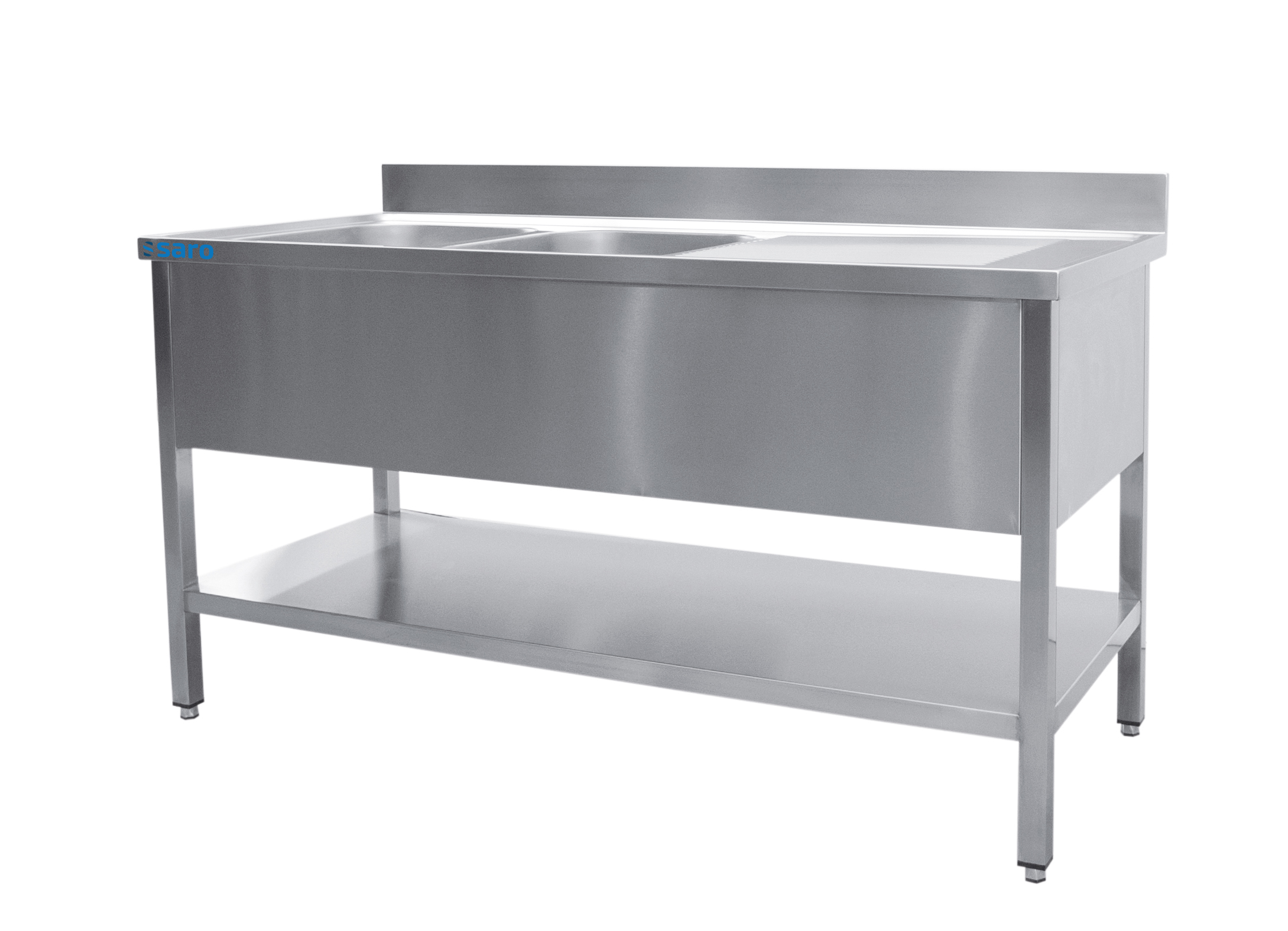 SARO Plonge 2 bacs, gauche - L 1800 x P 700 mm